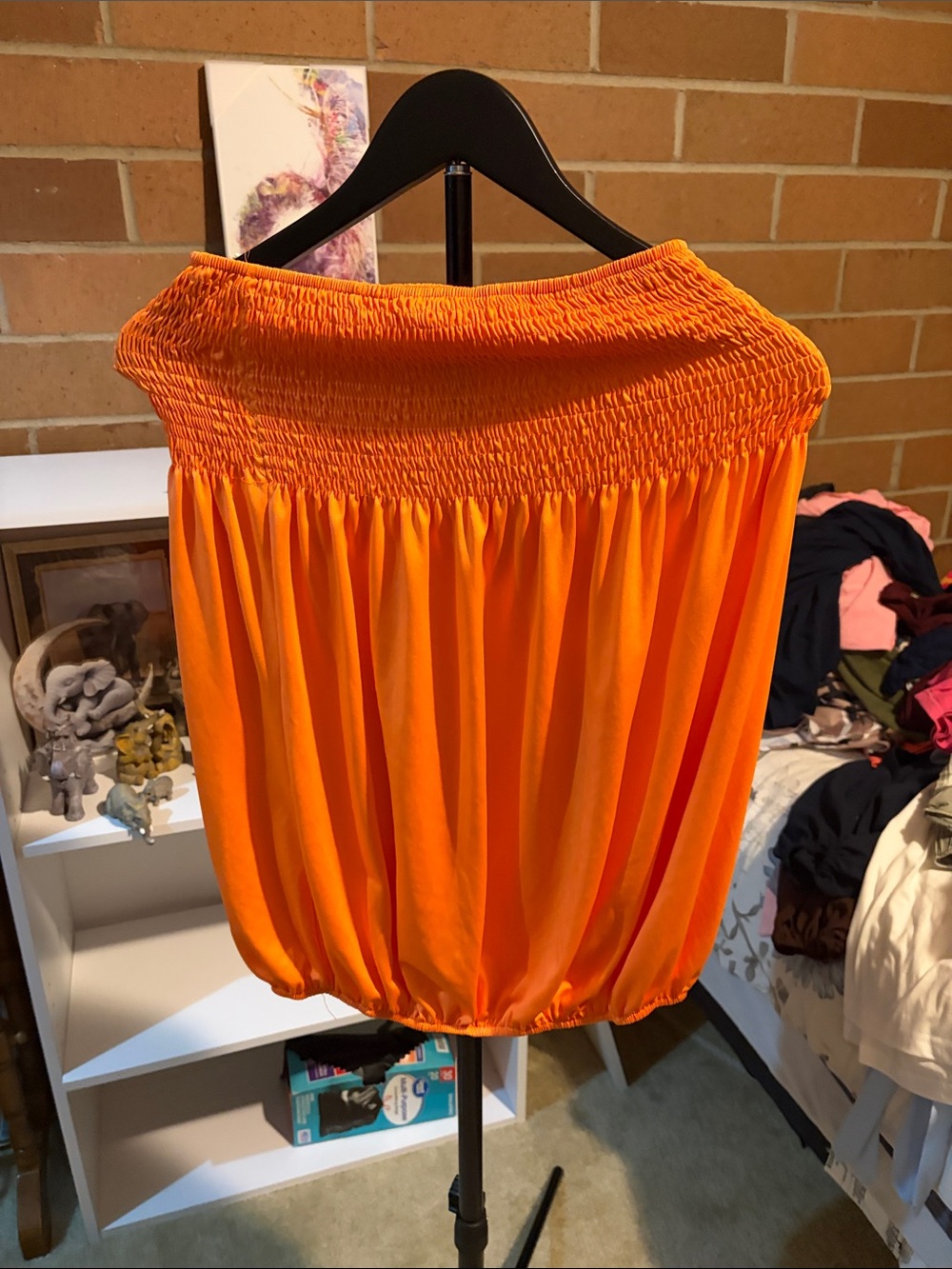 Amazon Orange Smocked Tube Top